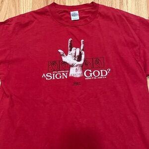 2002 Kerusso Sign Language From God Here It Is John 3:16 I Love You XL Shirt